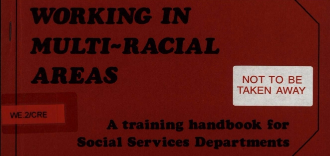 A cropped section of a training handbook called Working in Multi-racial areas